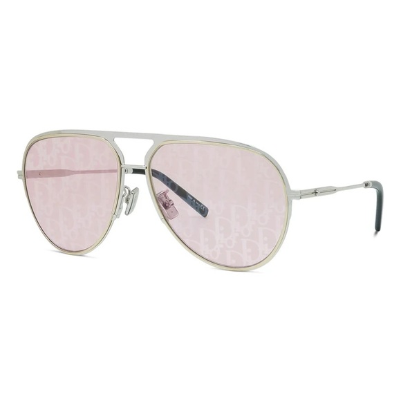 Authentic Christian Dior Oblique DiorEssential A2U Aviator Sunglass Pink Silver - Picture 12 of 15